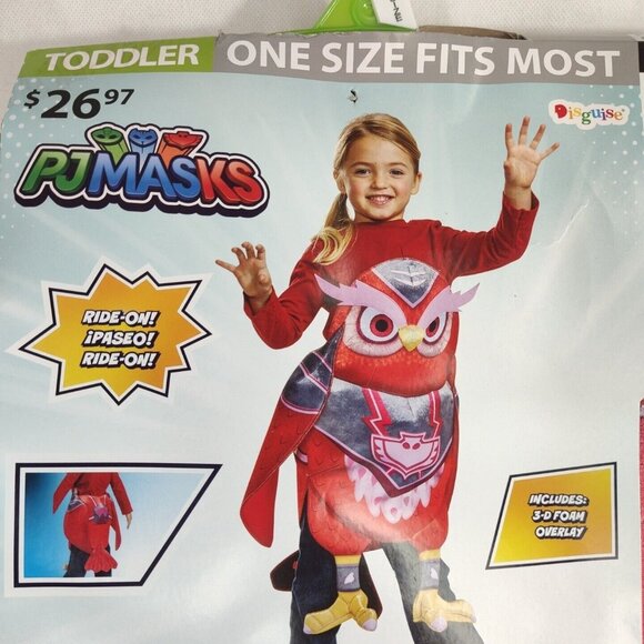 PJ Masks Red Eagle Owl Costume Toddler Girls Boys One Size Fits Most 3D Foam NEW - Picture 4 of 12